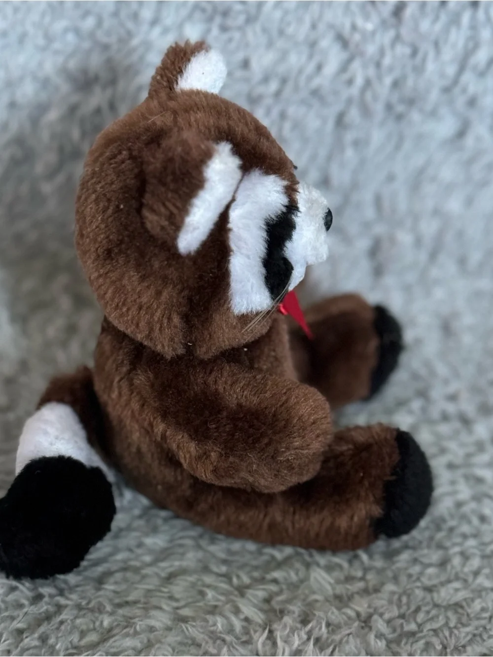 Russ Rocco Raccoon Plush 5” Brown Stuffed Animal Vintage Toy Sitting